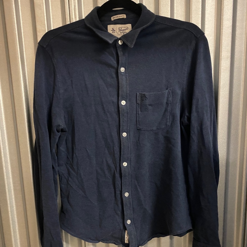 Penguin Button Down in Navy Blue